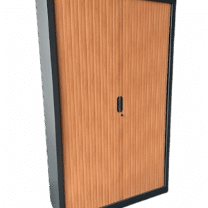 ARMOIRE HAUTE CORPS COLORIS GRAPHITE A RIDEAUX COLORIS HÊTRE FONCE H198 X L120