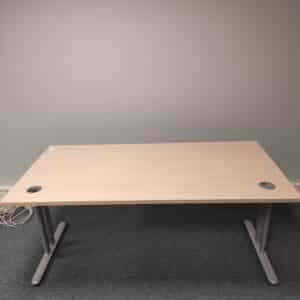 BUREAU DROIT BURONOMIC FABRICATION FRANÇAISE 160 X 80 PIÉTEMENT GRIS MÉTAL