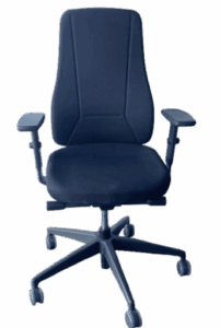 FAUTEUIL DE BUREAU ASSISE ET DOSSIER TISSUS NOIR  ACCOUDOIRS 3D TRANSLATION